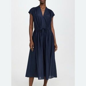 AYR The Sway Dress in Navy Blue silk and cotton size M
